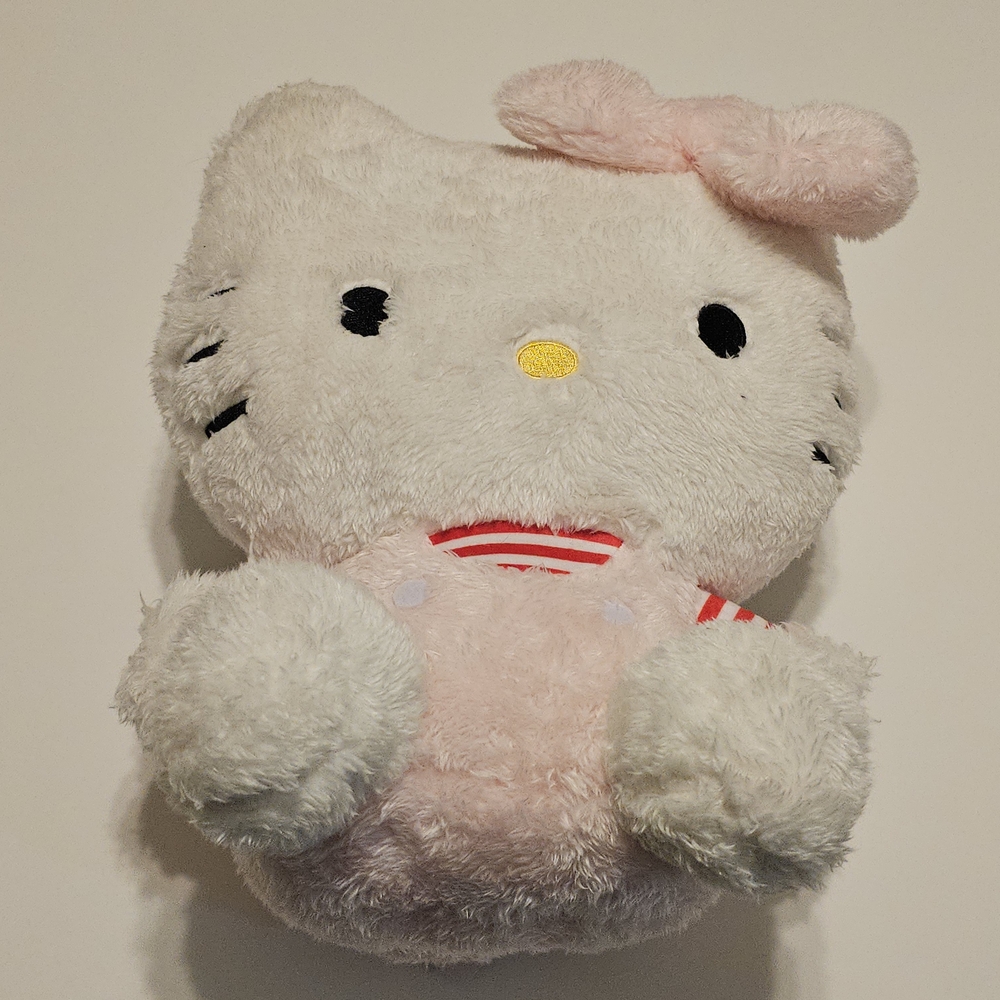 Hello Kitty In Pink Outfit Anf Striped Shirt Plush Toy